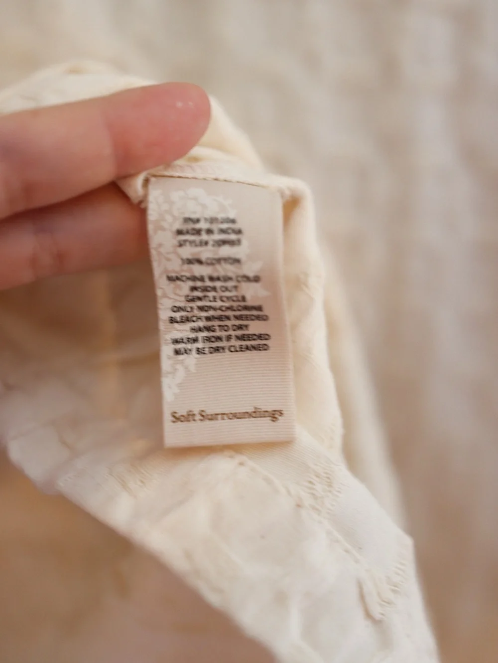 Soft Surroundings Ivory Textured Open Cardigan Jacket 100% Cotton - Picture 5 of 5